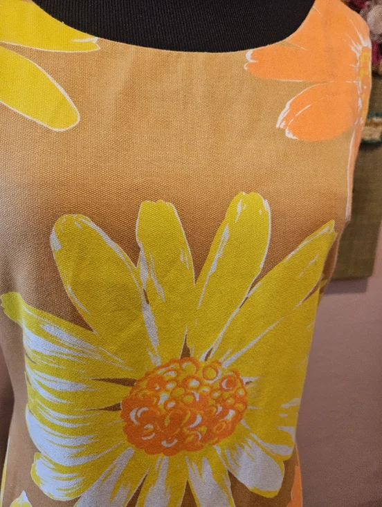 Vintage Handmade Hawaiian Floral Print MCM Wiggle Maxi Dress - Picture 13 of 15